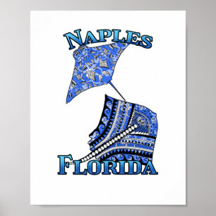 Naples Florida Vacation Tribal Stingray Poster