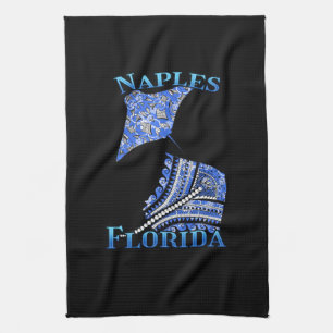 Naples Florida Vacation Tribal Stingray Tea Towel