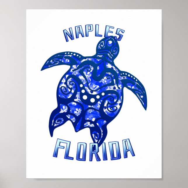 Naples Florida Vacation Tribal Turtle Poster (Front)