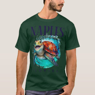 Naples Florida Watercolor Happy Sea Turtle T-Shirt
