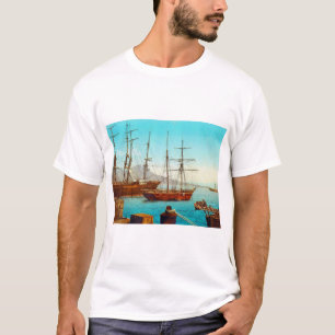 Naples harbour Italy 1800s T-Shirt