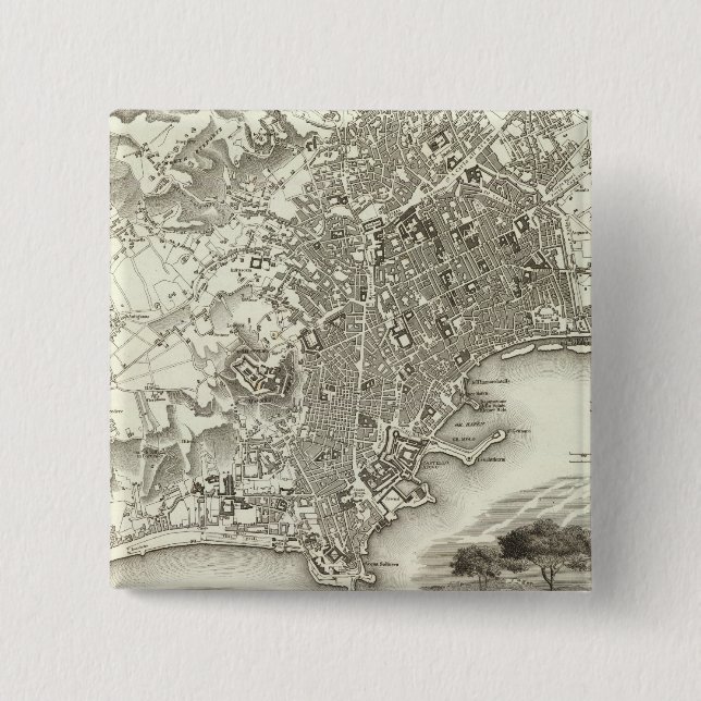 Naples, Italy 15 Cm Square Badge (Front)