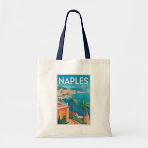 Naples Italy Illustration Travel Art Vintage Tote Bag