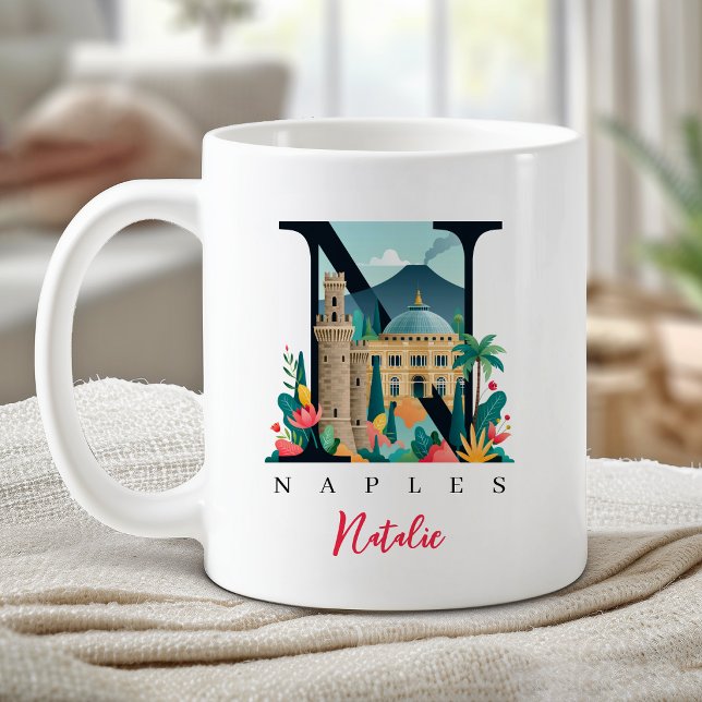 Naples Italy Monogram Letter N Personalised Gift Coffee Mug (Naples Italy Monogram Letter N Personalized Gift Coffee Mug)