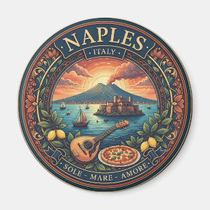 Naples Italy Mount Vesuvius Travel Magnet