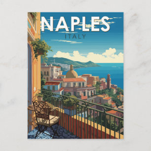 Naples Italy Travel Art Vintage Postcard