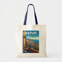 Naples Italy Travel Art Vintage