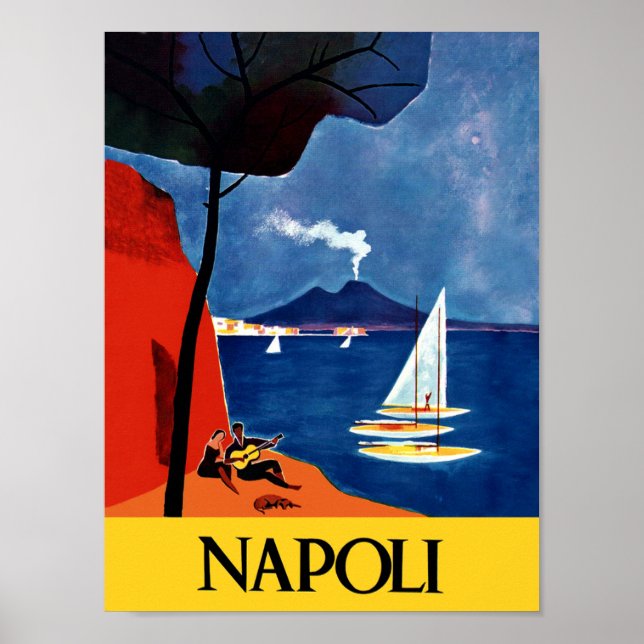 Naples, Italy travel poster (Front)