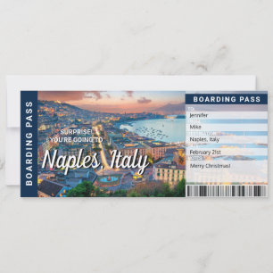 Naples Italy Trip Surprise Boarding Pass Card