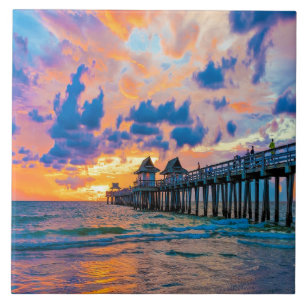 Naples Pier, Florida Ceramic Tile