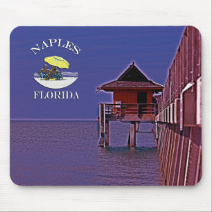 Naples Pier In Blues Mouse Pad