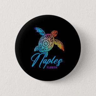 Naples Tie Dye Sea Turtle Florida Beach Vacation 6 Cm Round Badge