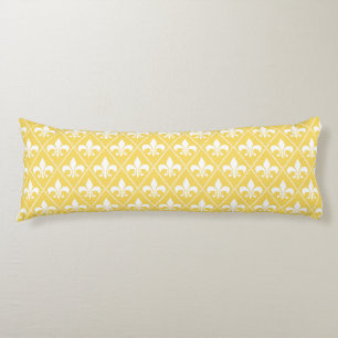Naples Yellow Fleur de Lys Body Cushion
