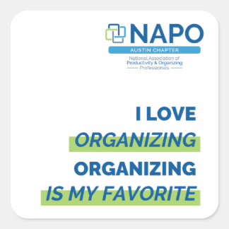 NAPO Austin I Love Organising sticker