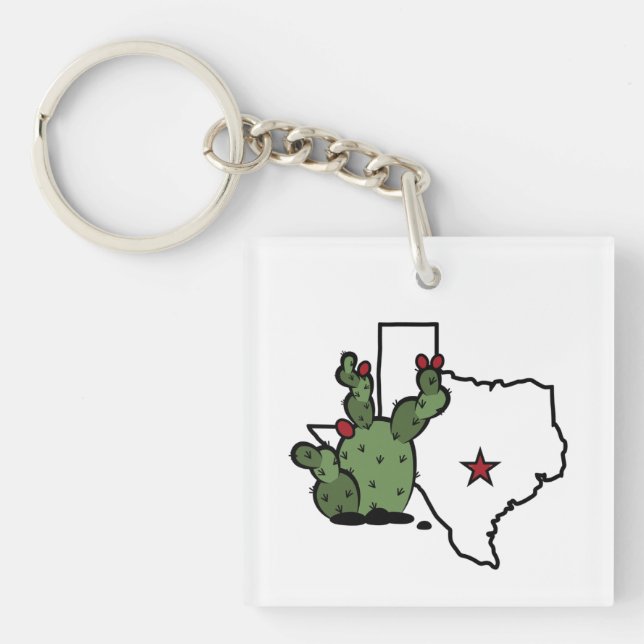 NAPO Austin Pear Cactus Keychain (Front)