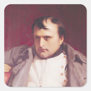 Napoleon  after his Abdication Square Sticker