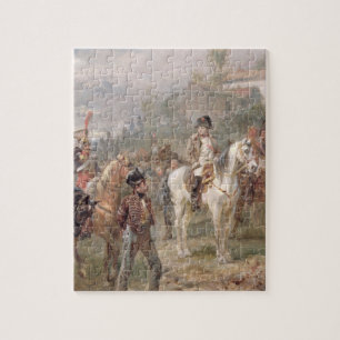 Napoleon and his Troops (oil on panel) (pair of 12 Jigsaw Puzzle