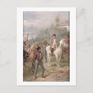 Napoleon and his Troops (oil on panel) (pair of 12 Postcard