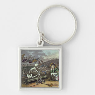 Napoleon and skeleton, 18th key ring