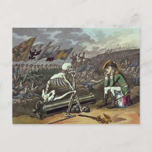 Napoleon and skeleton, 18th postcard