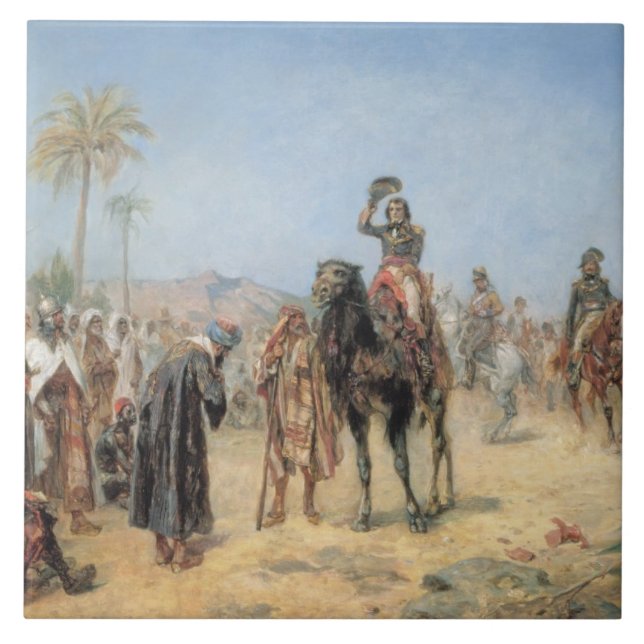 Napoleon Arriving at an Egyptian Oasis (oil on can Ceramic Tile (Front)