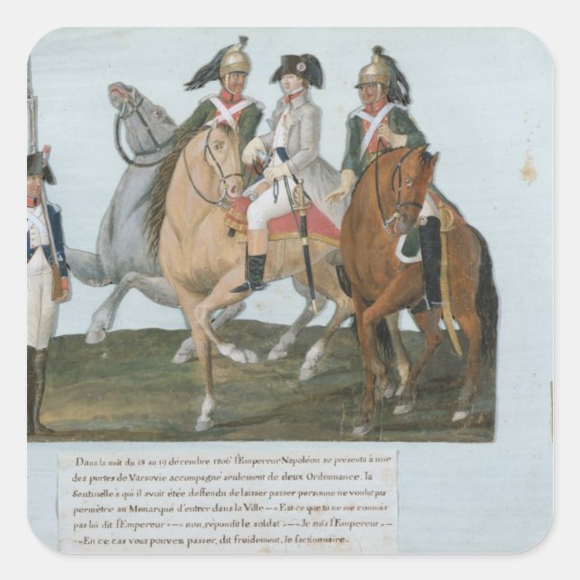 Napoleon Bonaparte  and the Varsovian Sentry Square Sticker (Front)