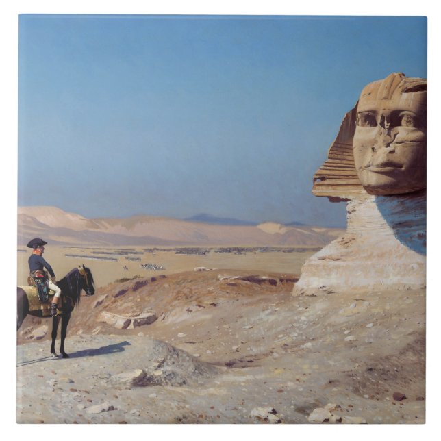 Napoleon Bonaparte Before the Sphinx (by Gérôme) Ceramic Tile (Front)