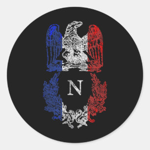 Napoleon Bonaparte Eagle French Flag Napoleonic Wa Classic Round Sticker