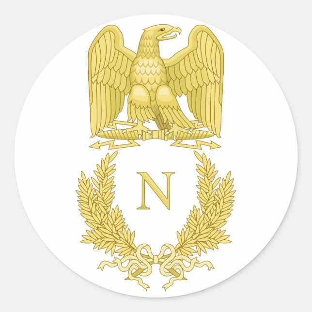 Napoleon Bonaparte Emblem Classic Round Sticker (Front)