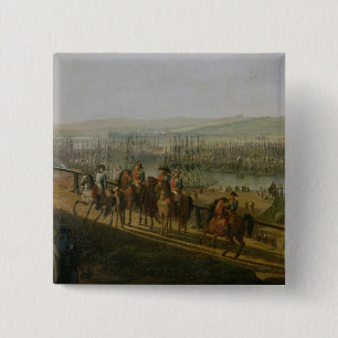 Napoleon Bonaparte Visiting the Camp at 15 Cm Square Badge