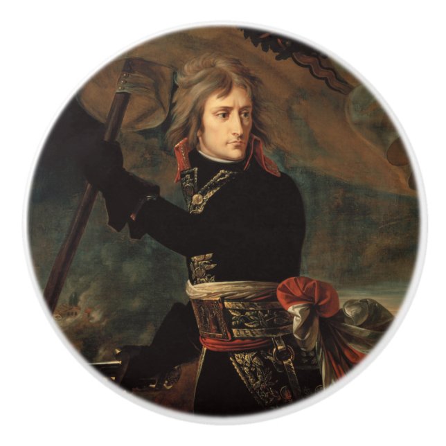 Napoleon Bonaparte's Rally at the Battle of Arcole Ceramic Knob (Front)