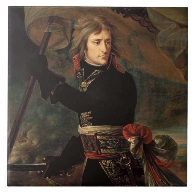 Napoleon Bonaparte's Rally at the Battle of Arcole Ceramic Tile (Front)