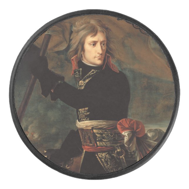 Napoleon Bonaparte's Rally at the Battle of Arcole Hockey Puck (Front)
