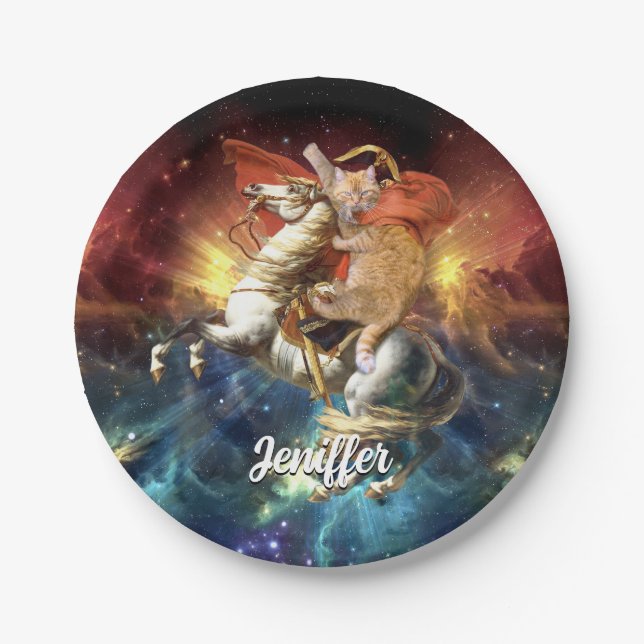 Napoleon Cat in Space                              Paper Plate (Front)