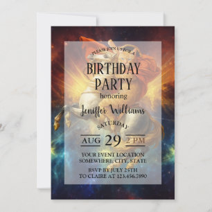 Napoleon Cat Riding Horse Through Galaxy           Invitation