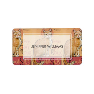 Napoleon Cat Riding Horse Through Galaxy           Label