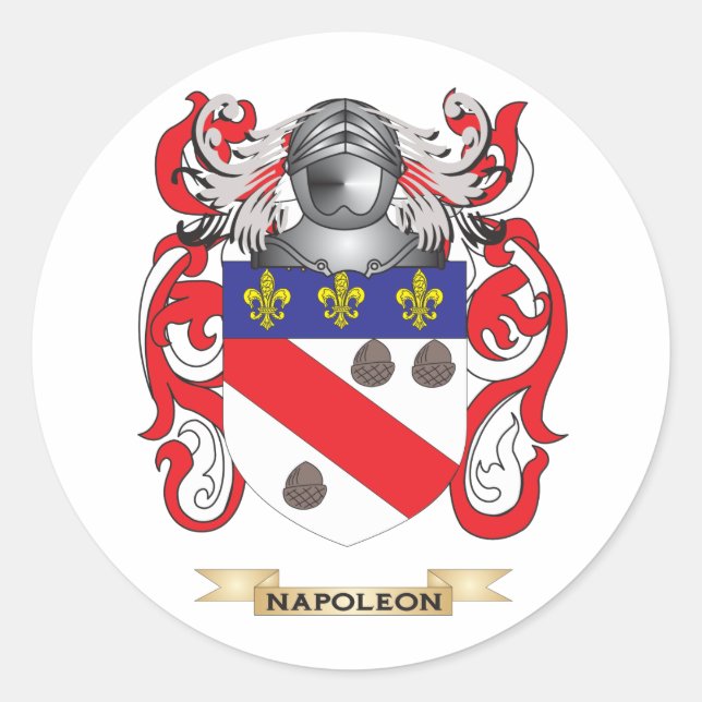 Napoleon Coat of Arms (Family Crest) Classic Round Sticker (Front)