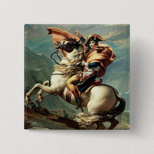 Napoleon Crossing the Alps 15 Cm Square Badge