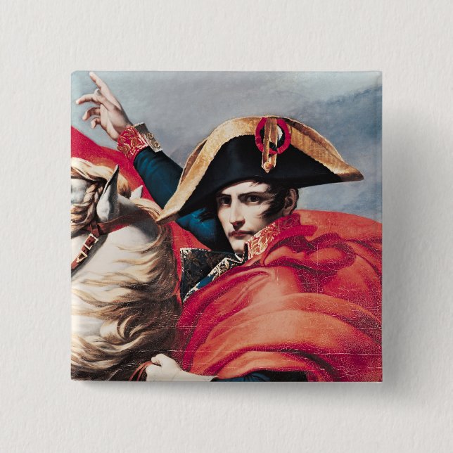 Napoleon  Crossing the Alps 15 Cm Square Badge (Front)