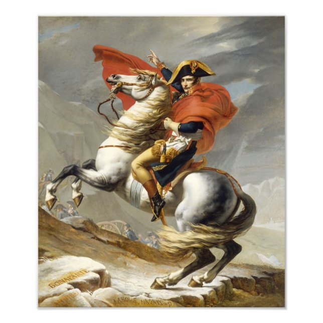Napoleon Crossing the Alps by Jacques Louis David Photo Print (Front)