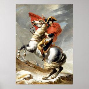 Napoleon Crossing the Alps by Jacques Louis David Poster