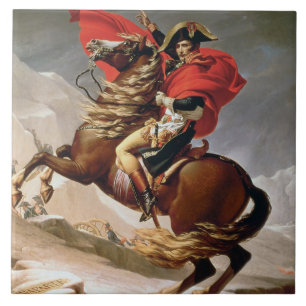 Napoleon Crossing the Alps, c.1800 (oil on canvas) Tile