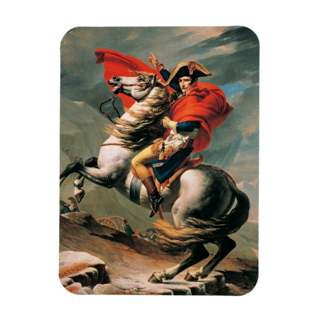 Napoleon Crossing the Alps, famous painting, Magnet (Vertical)