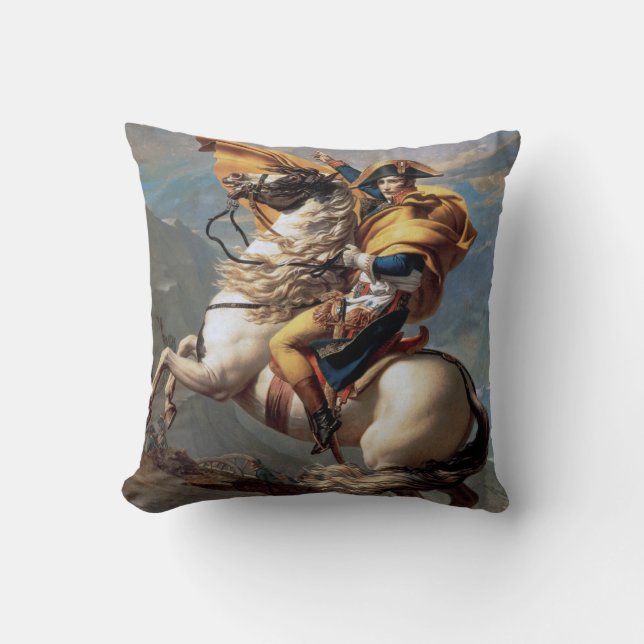 Napoleon Crossing the Alps, Jacques-Louis David Cushion (Front)
