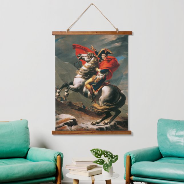 Napoleon Crossing the Alps Neoclassical Painting Hanging Tapestry (Living Room)