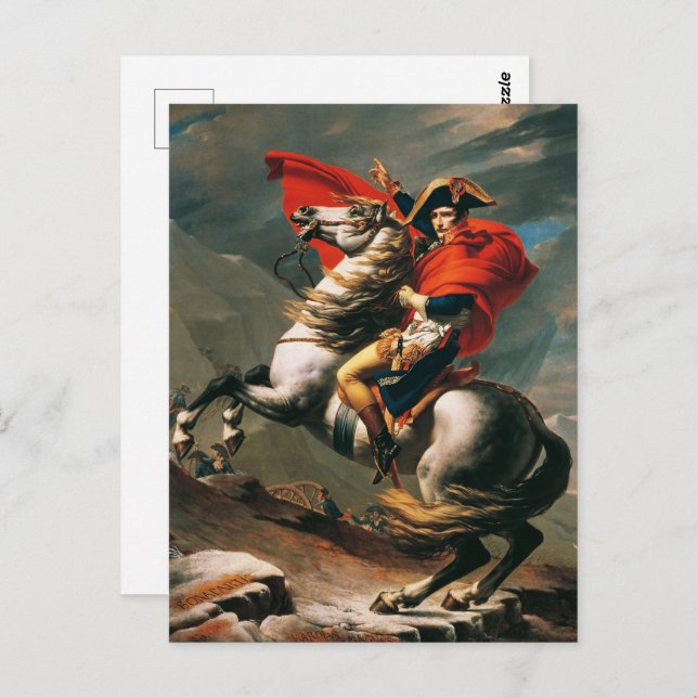 Napoleon Crossing the Alps Neoclassical Painting Postcard (Front/Back)