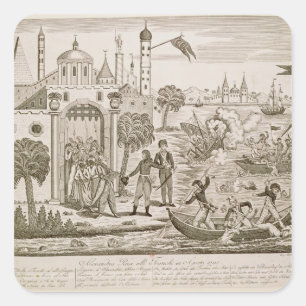 Napoleon I  Landing in Alexandria, 2nd July 1798 Square Sticker