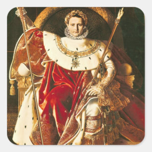 Napoleon I  on the Imperial Throne, 1806 Square Sticker