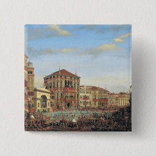 Napoleon I Presiding over a Regatta in Venice 15 Cm Square Badge