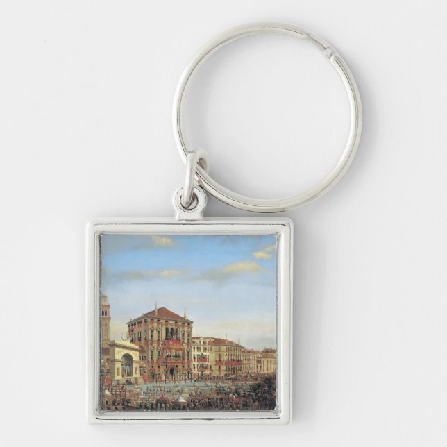 Napoleon I  Presiding over a Regatta in Venice Key Ring (Front)